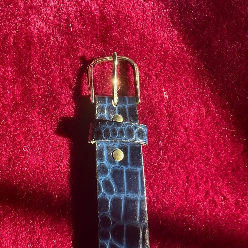 Blue Crocodile Embossed Belt